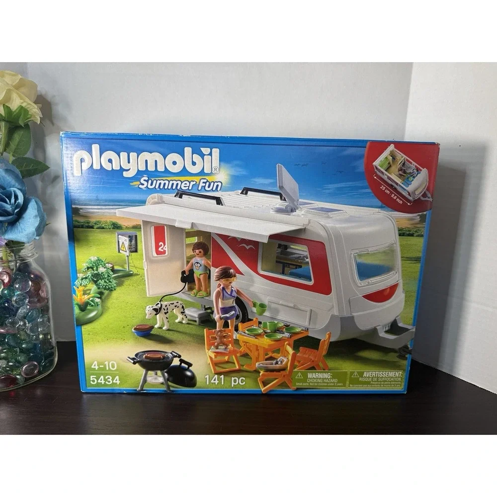 Playmobil 5434 Summer Fun Camping Family Caravan Play Set 